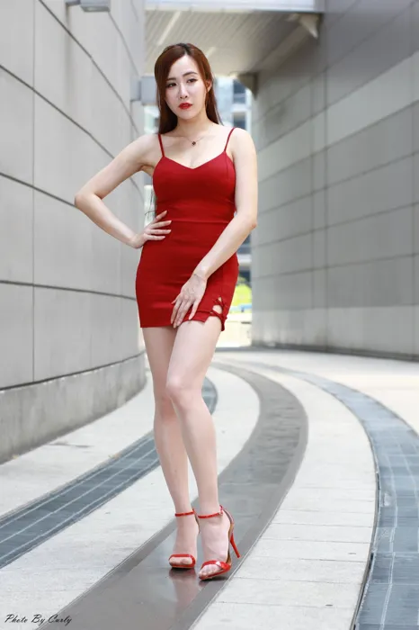 [Mzsock] NO.042 Dora suspender tight skirt high heels beautiful legs outdoor shot street photography#[106P]-7