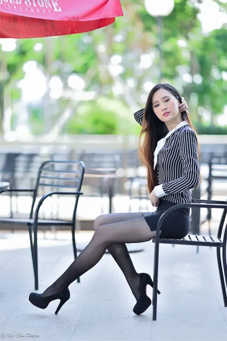 [Mzsock] NO.026 Beautiful model Xiaomi’s new secretary black silk professional attire street photography#[50P]-34