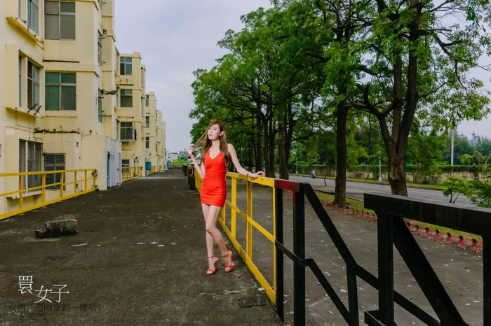 [Mzsock] NO.047 Abby red dress short skirt high heels beautiful legs outdoor shot street photography#[106P]-5