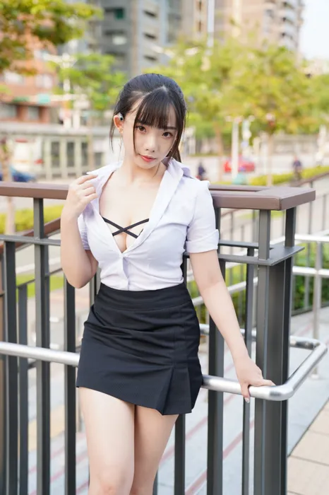 [Mzsock] NO.078 Chen Jialin OL short skirt high heels beautiful legs outdoor shot street photography#[100P]-47